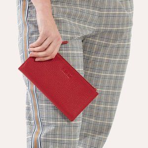 Kiko Leather Purse - Top Zip Wallet RED
